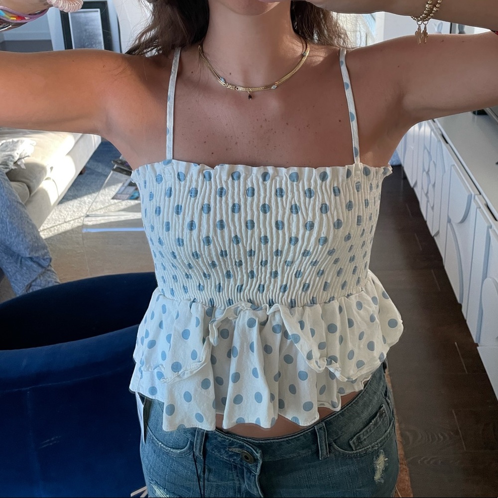 Polka dot stretch top